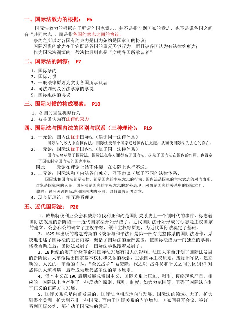 《山东大学国际法考试重点》