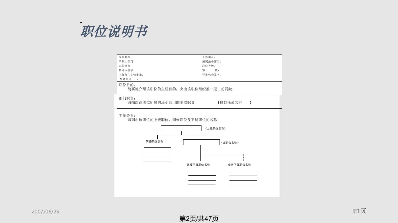 职位说明书编写实施步骤