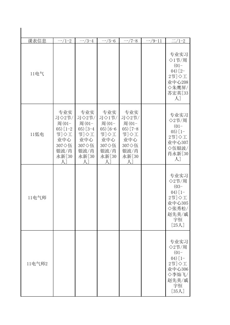 广东技术师范学院14-15第二学期课程表初稿自动化学院