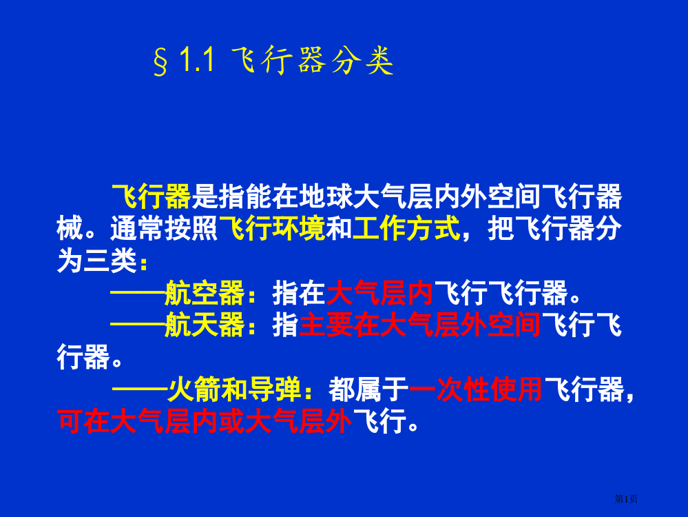 航空航天概论总复习资料市公开课一等奖百校联赛获奖课件