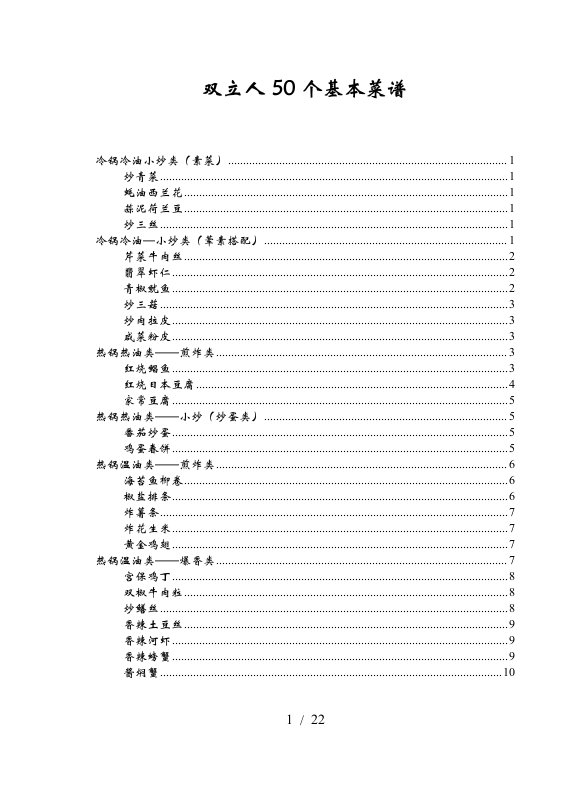 双立人锅50个基本菜谱(全)