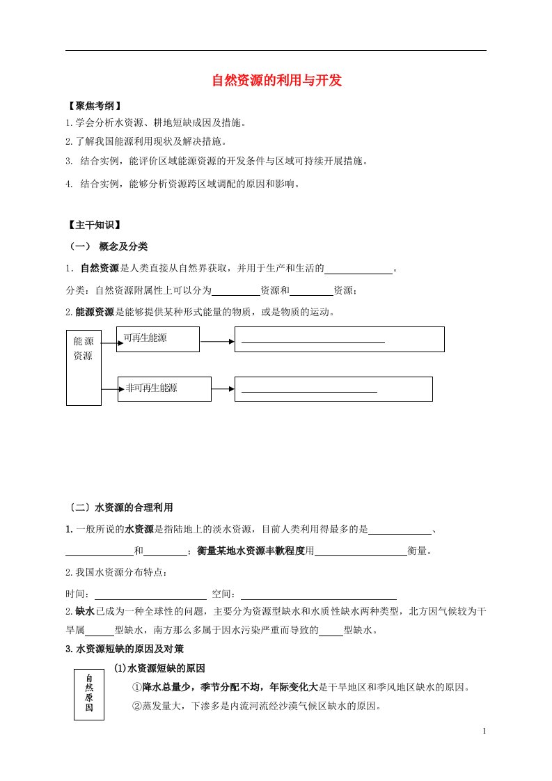 江苏省常州市2022届高考地理一轮复习资源学案