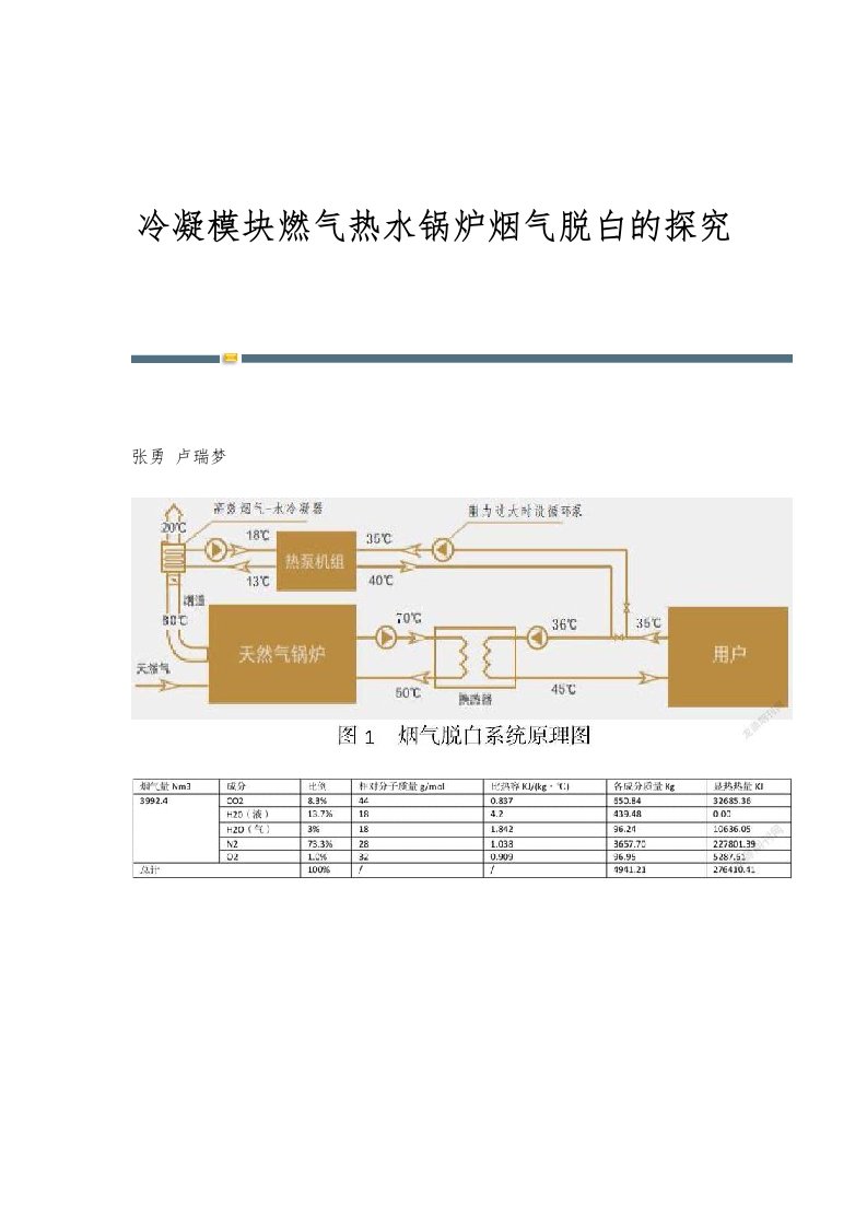 冷凝模块燃气热水锅炉烟气脱白的探究