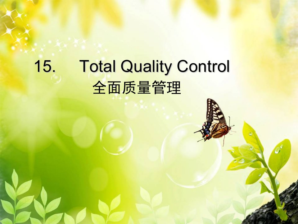 15TotalQualityControl全面质量管理