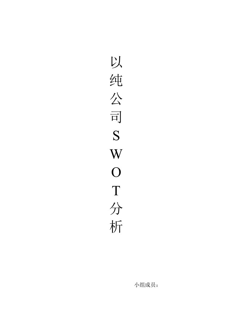 以纯公司SWOT分析