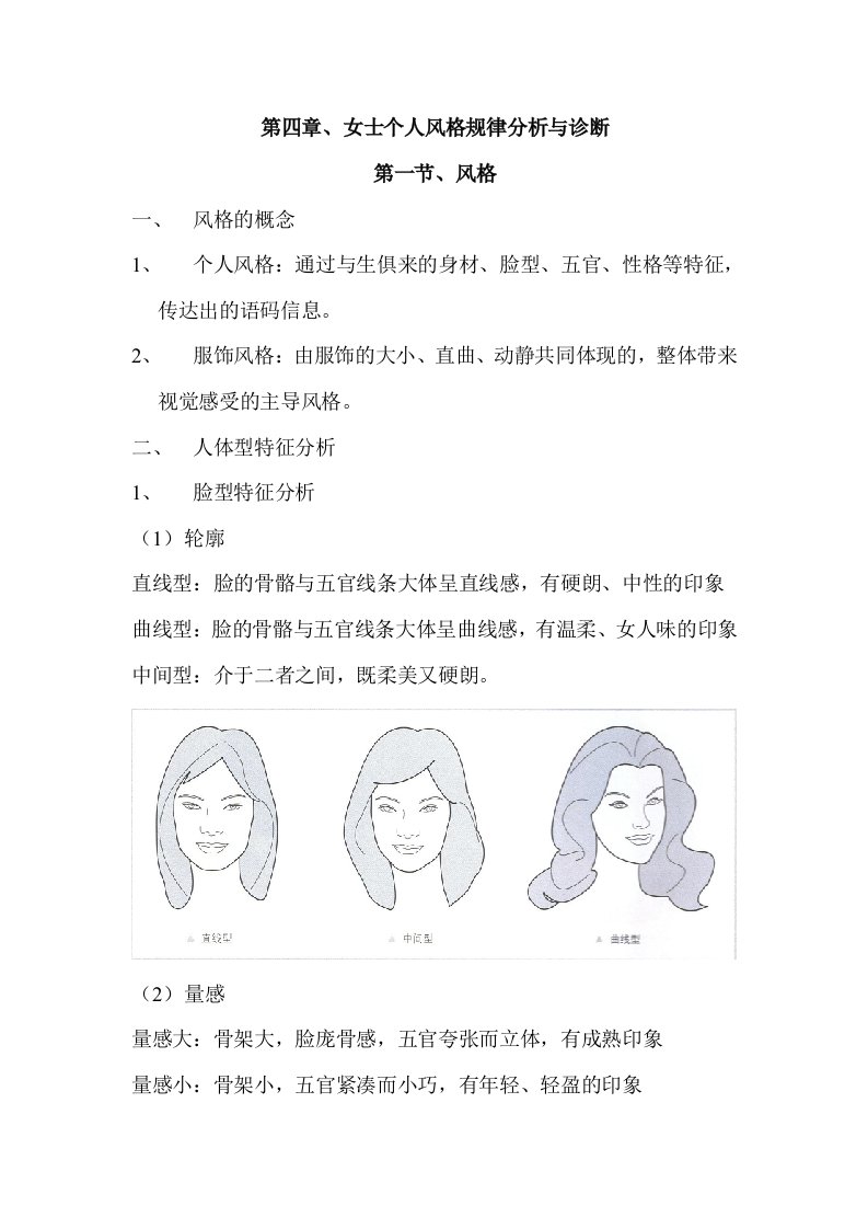 形象设计——4女士个人风格规律分析与诊断