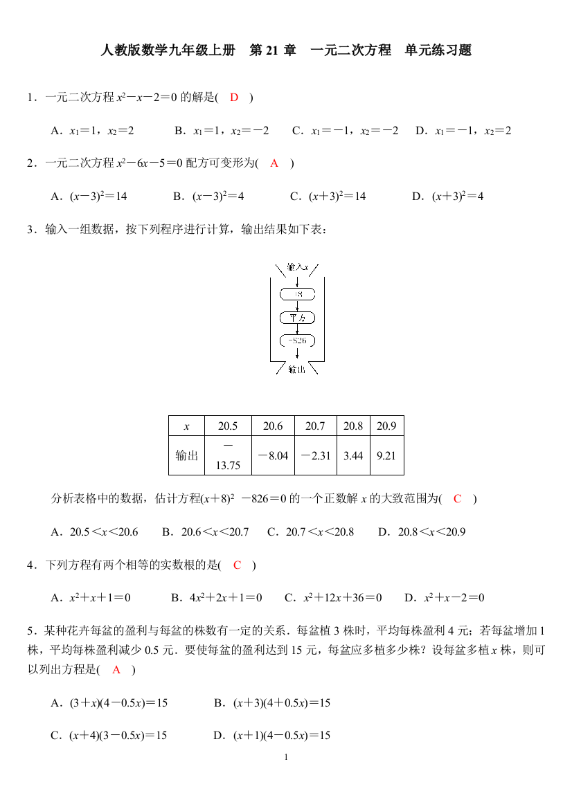 【小学中学教育精选】【小学中学教育精选】【小学中学教育精选】人教版数学九年级上册