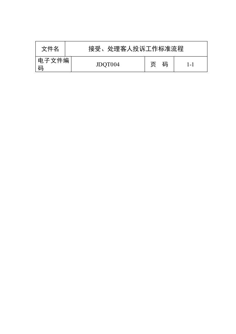 流程管理-接受、处理客人投诉工作标准流程