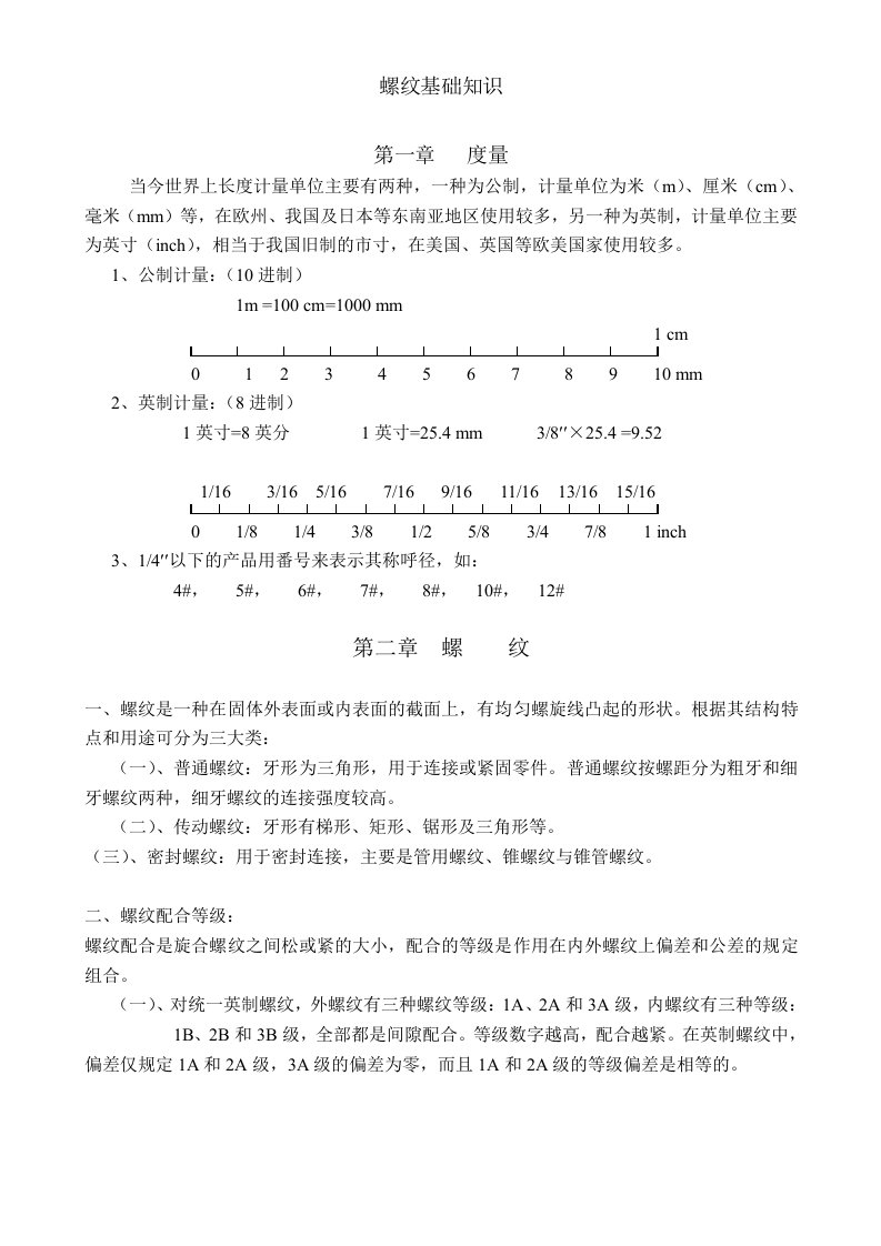 螺纹基础知识