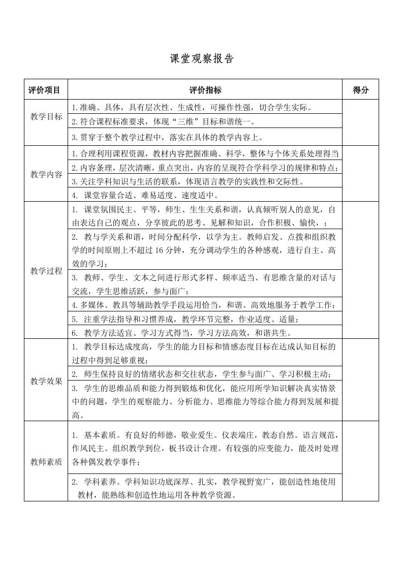 青岛版小学数学四年级上册《角的认识》课堂观课报告及评课记录