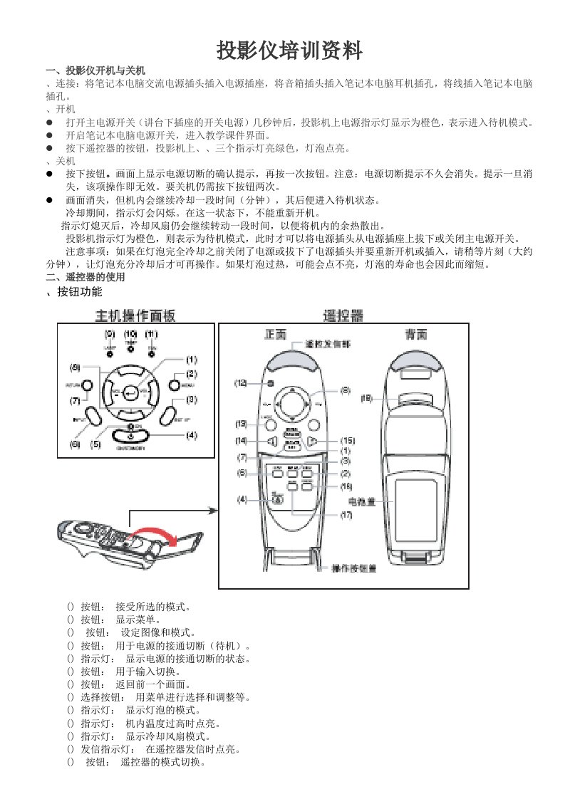 投影仪培训资料