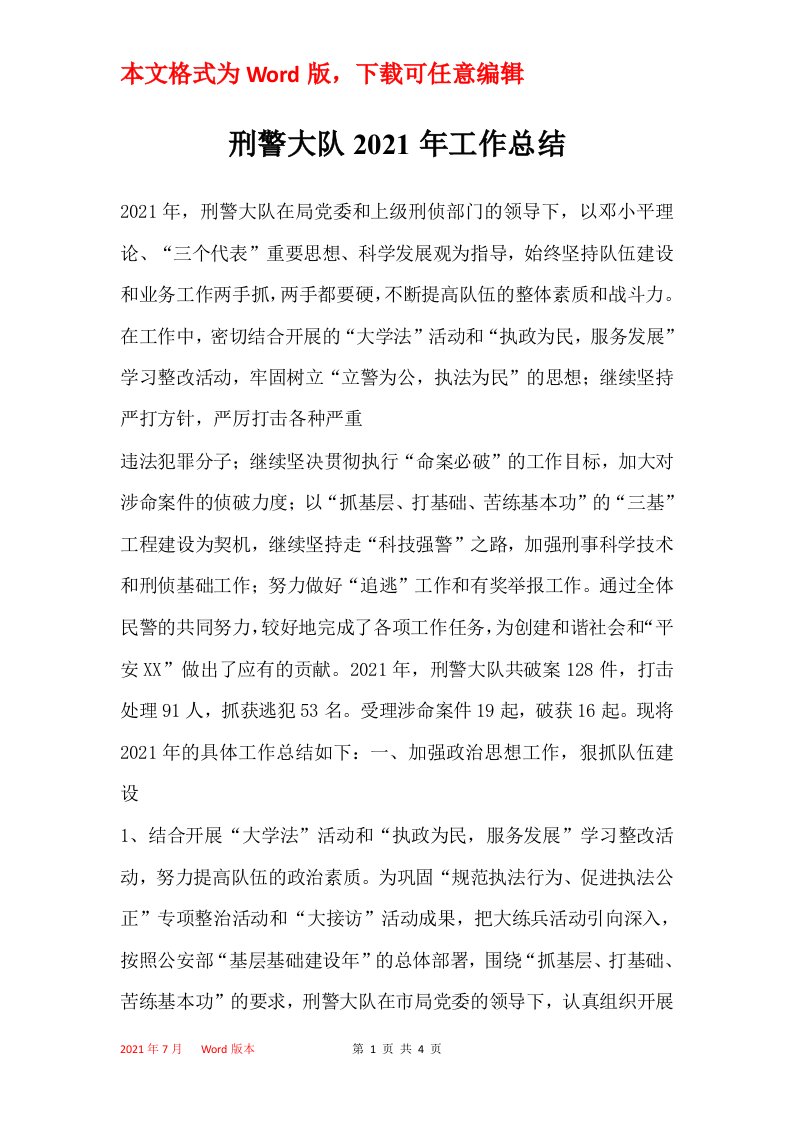 刑警大队2021年工作总结_1