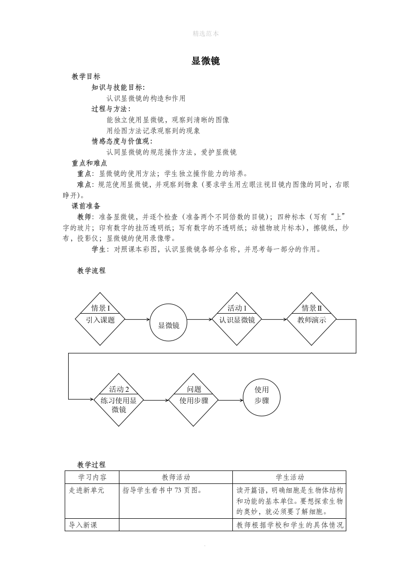 六年级科学上册第3章细胞与生殖3.1生物的基本单位显微镜教案设计牛津上海版