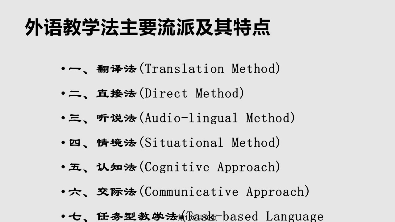 外语教学法主要流派及其特点PPT课件