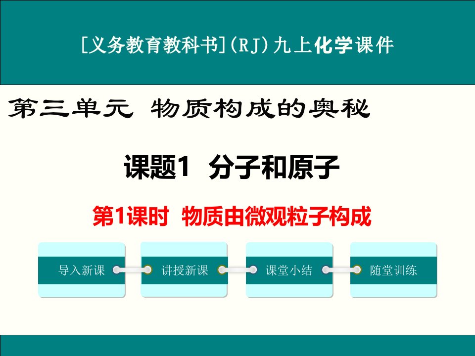 人教版九年级上册化学第三单元《物质构成的奥秘》ppt课件(共5课时)