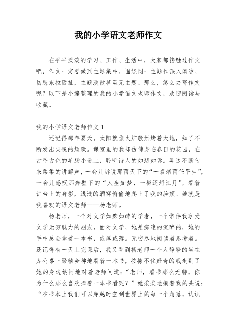 我的小学语文老师作文_4