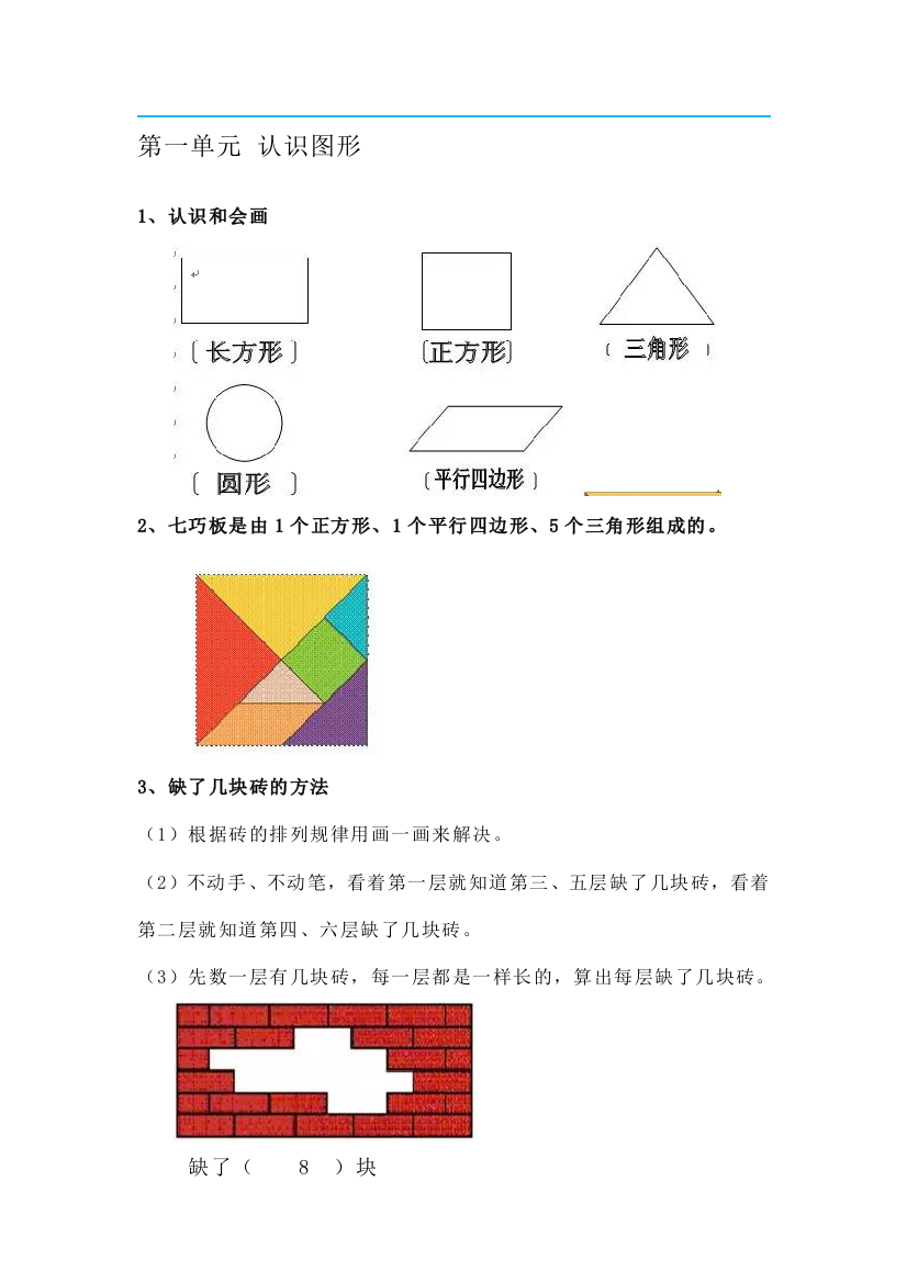 (完整)部编版一年级数学下册知识要点归纳-推荐文档