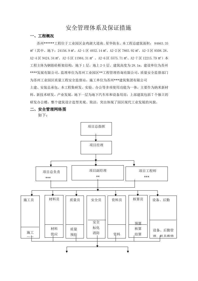 安全管理体系及保证措施