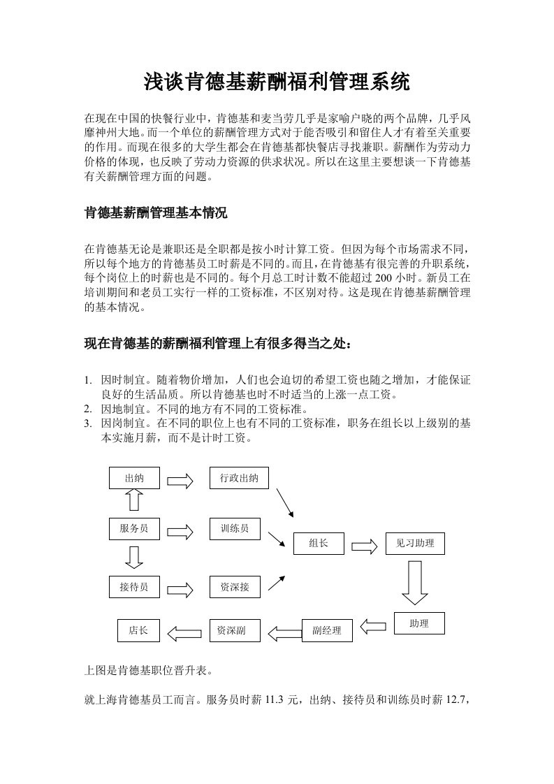 (参考)肯德基浅谈肯德基薪酬管理系统