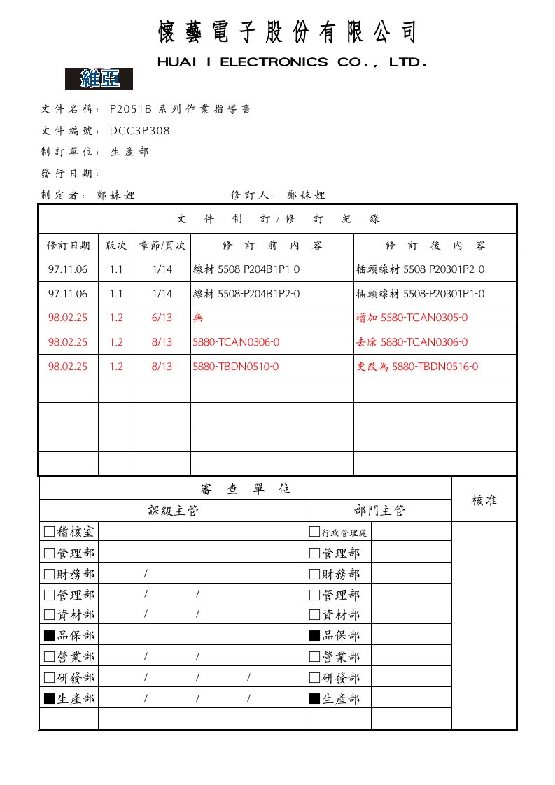 B系列作业指导书