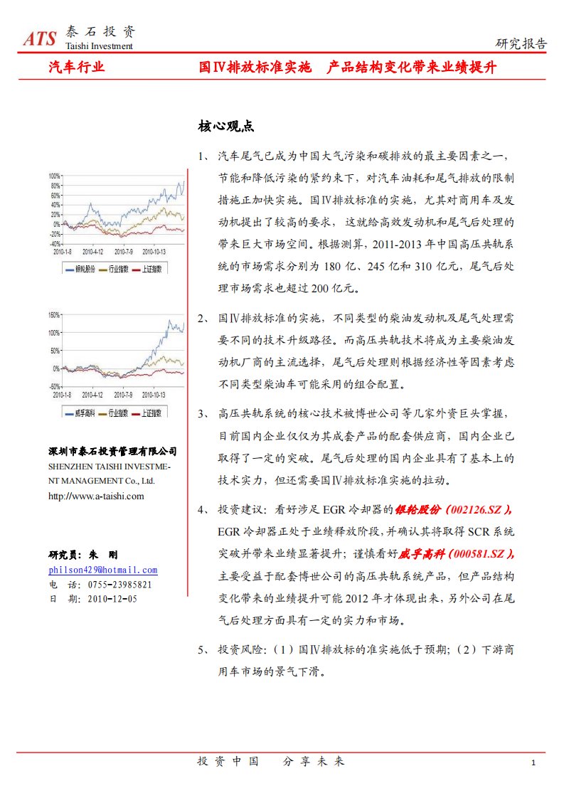 汽车行业威孚高科