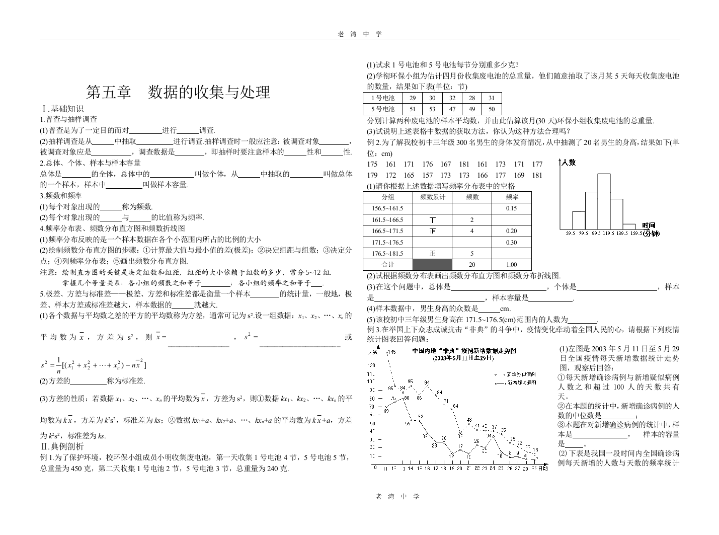 【小学中学教育精选】八年级下第五章数据的收集和处理单元测试卷