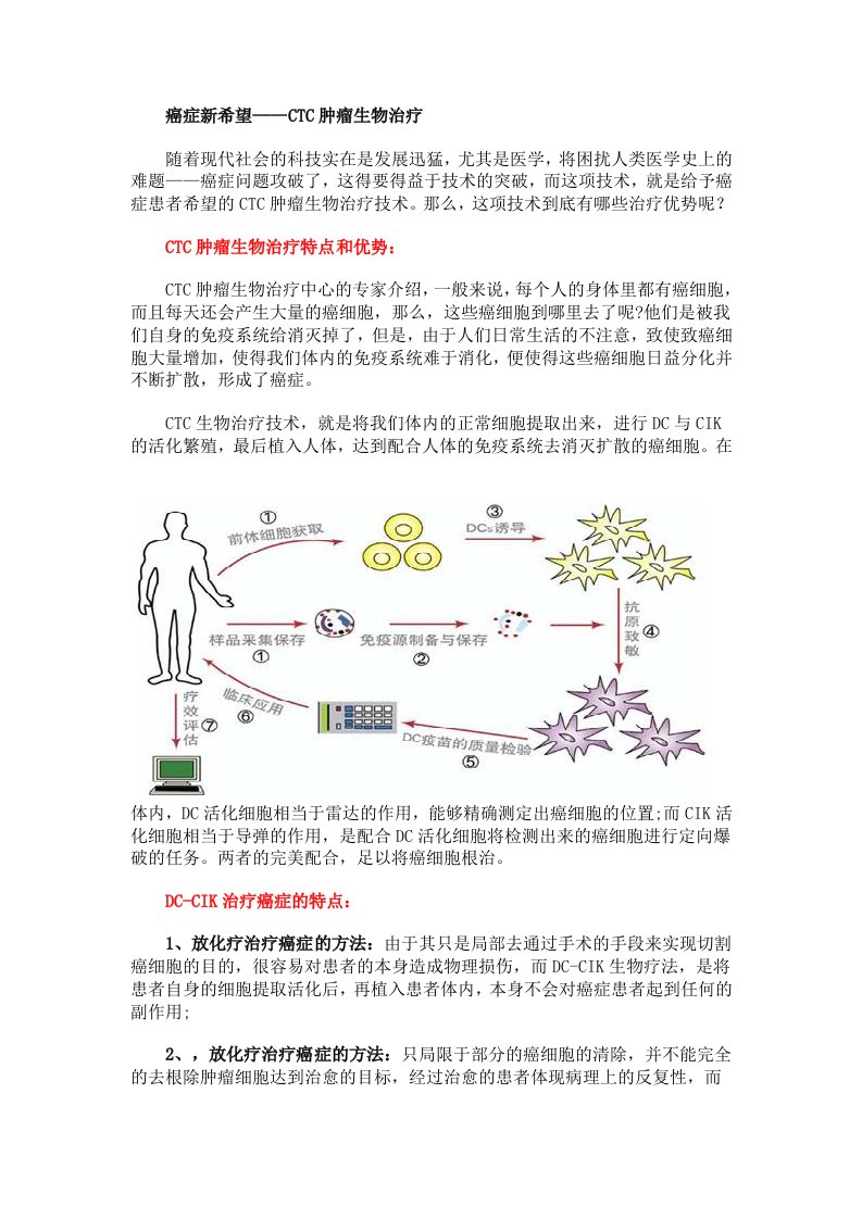 肿瘤患者新希望-CTC肿瘤生物治疗