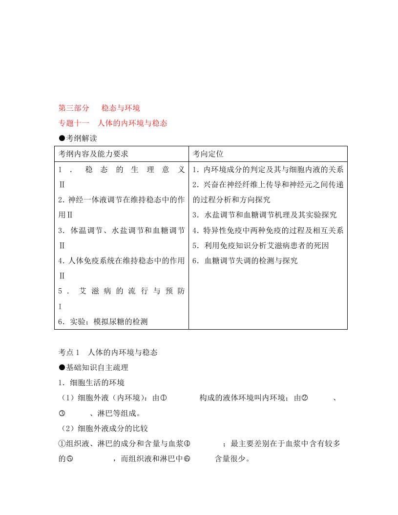 2020年高三物理高考风向标3：稳态与环境