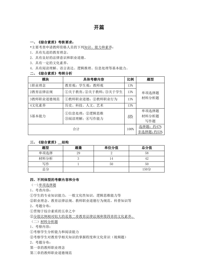 综合素质(中小学)基础讲义(唐文秀)