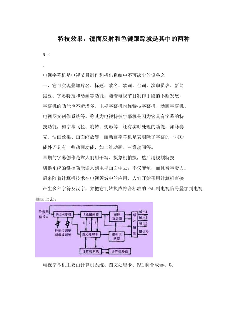 lxbAAA特技效果，镜面反射和色键跟踪就是其中的两种