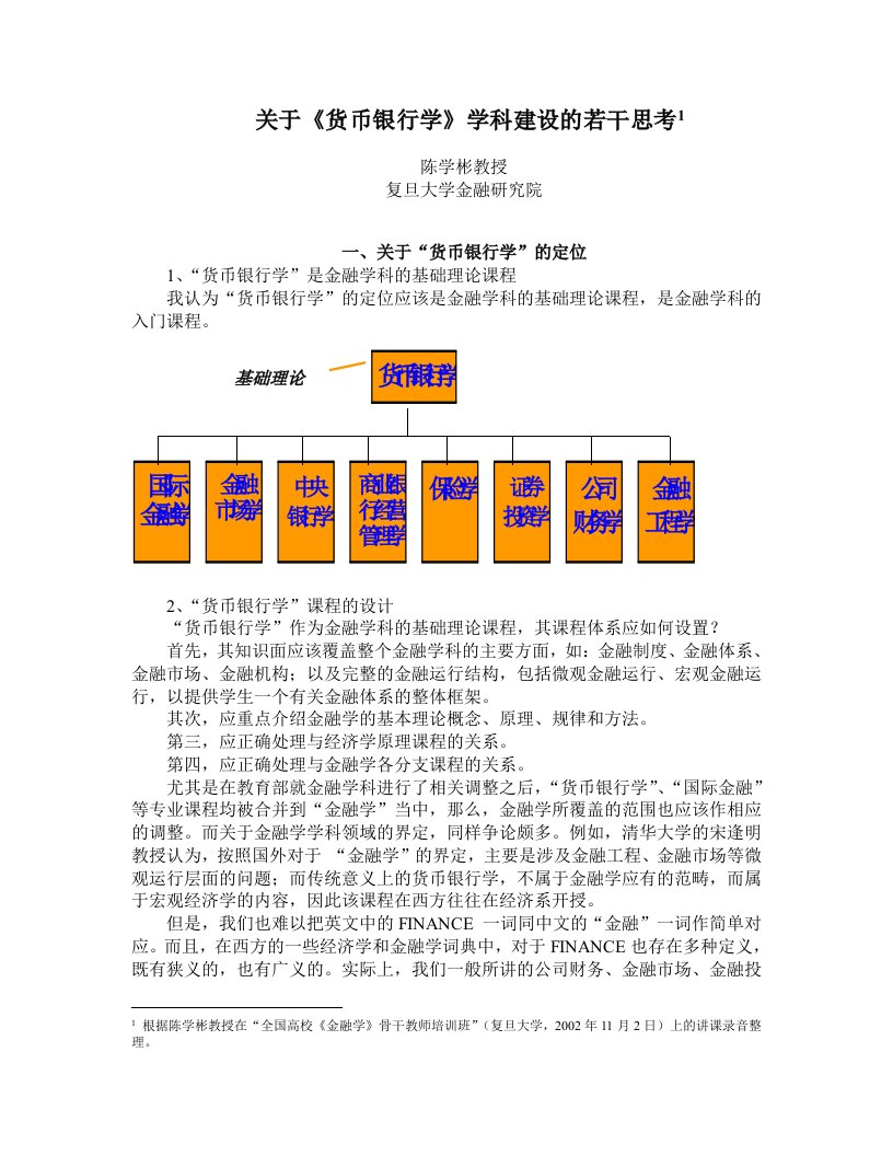 金融保险-关于货币银行学