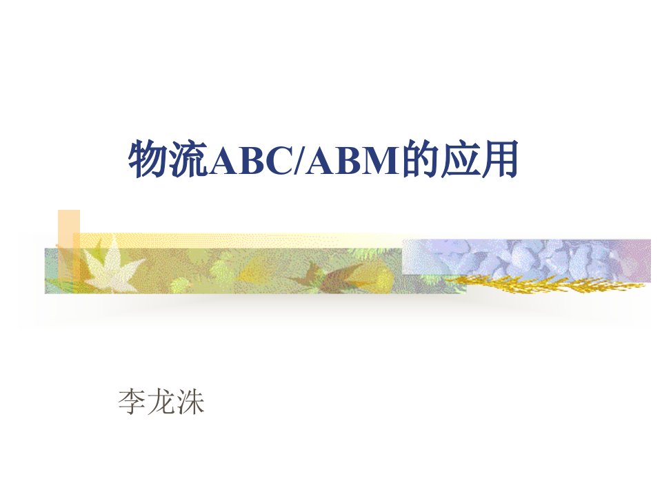 物流abcabm的应用（ppt19）-物流运作