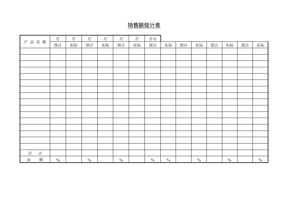 公司销售额统计表