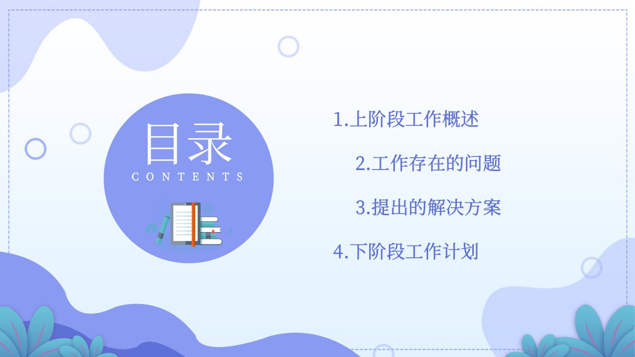 蓝色扁平化工作总结汇报通用PPT模板