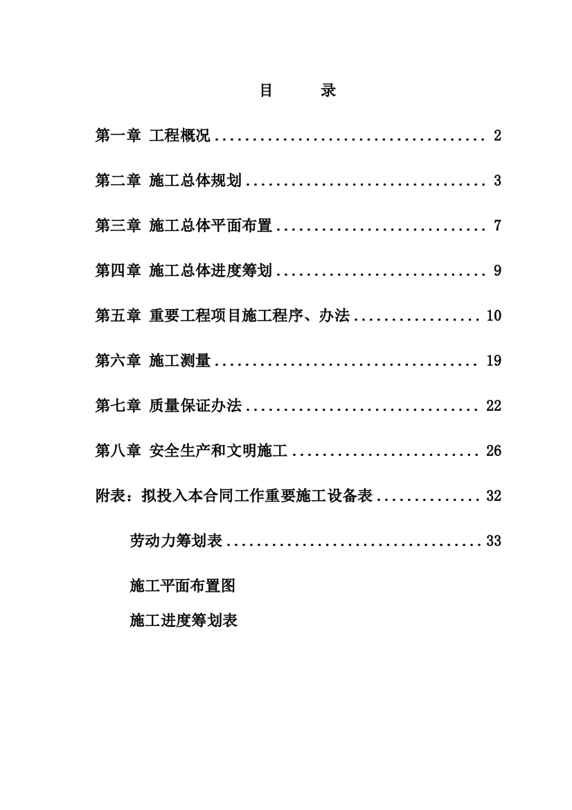 土地翻耕施工组织设计样本