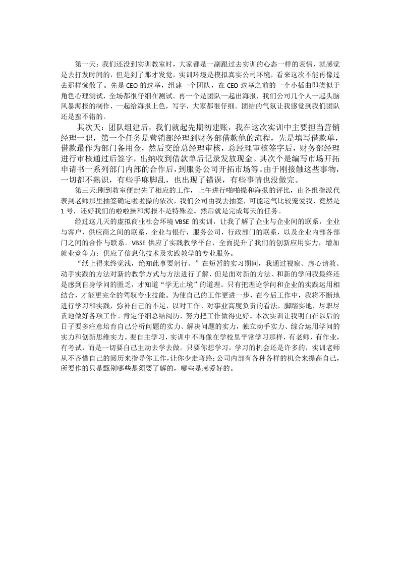 vbse实习报告