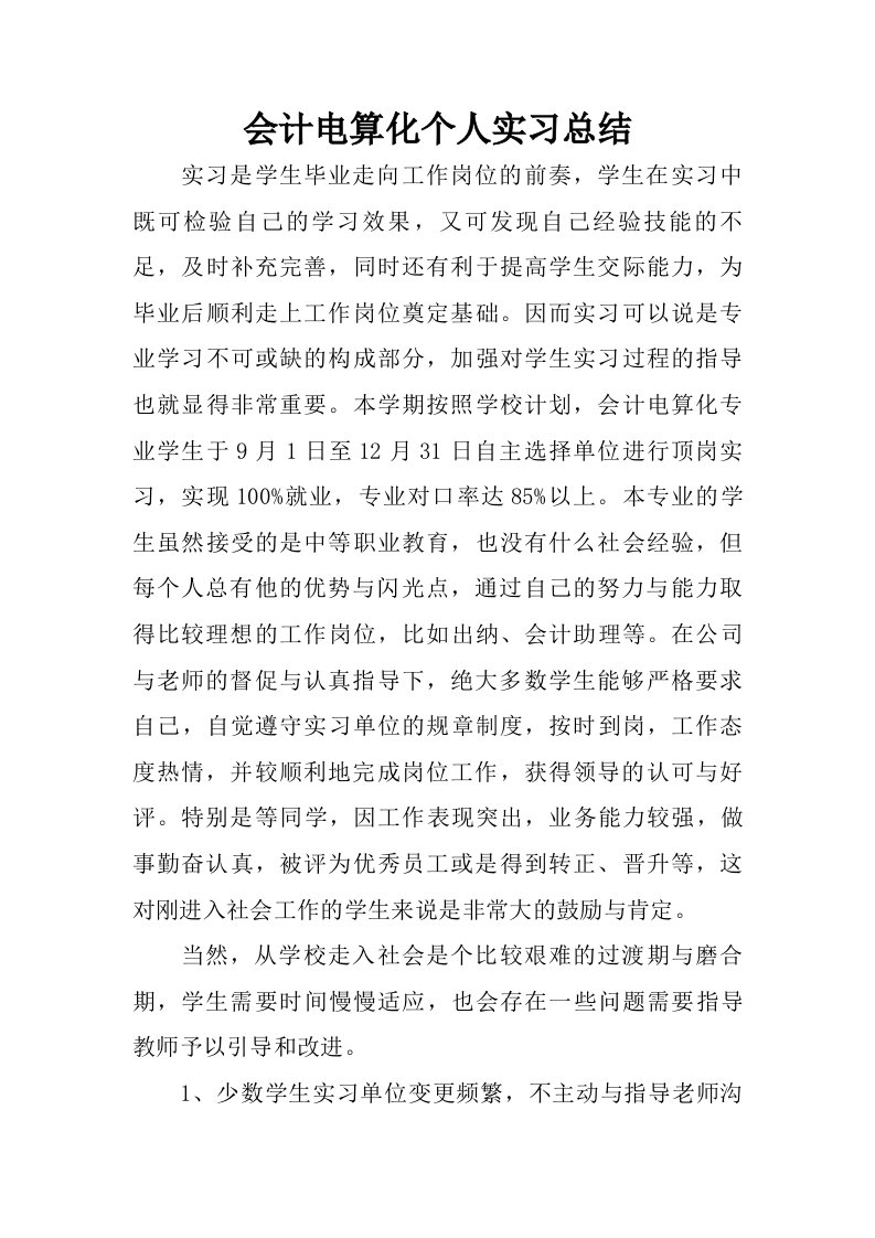 会计电算化个人实习总结.doc