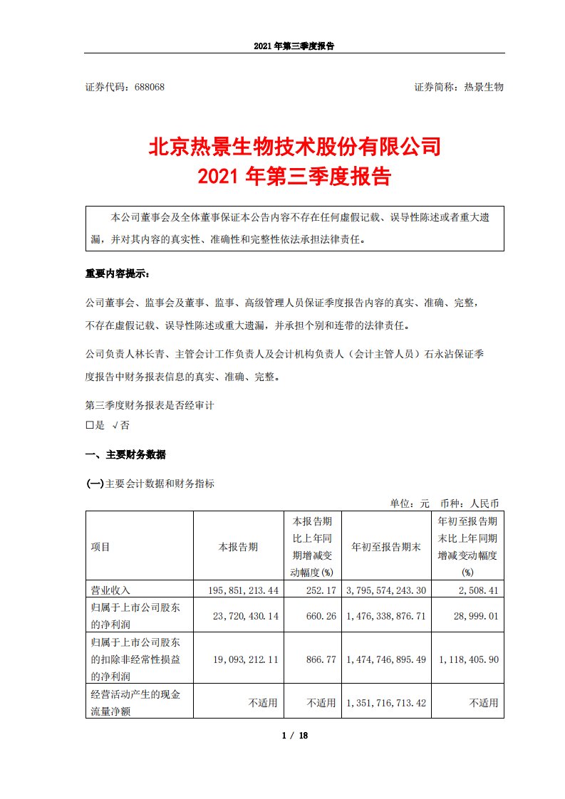 上交所-北京热景生物技术股份有限公司2021年第三季度报告-20211029