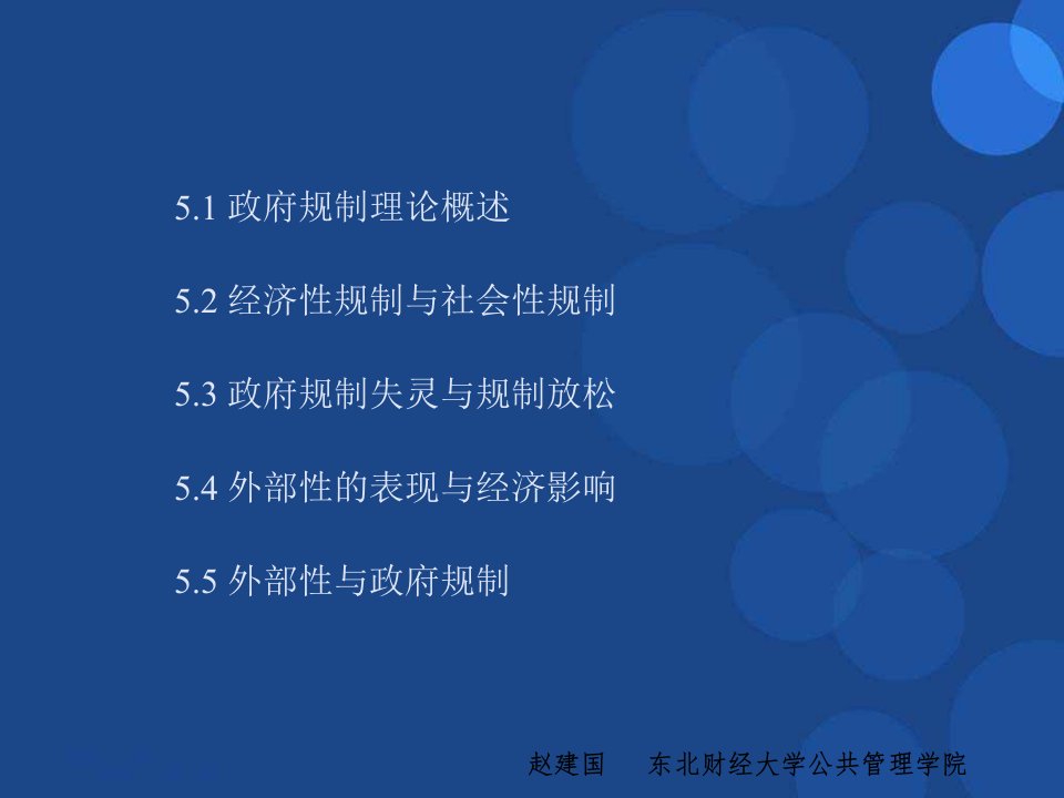 公共经济学第5章规制理论与外部性课件