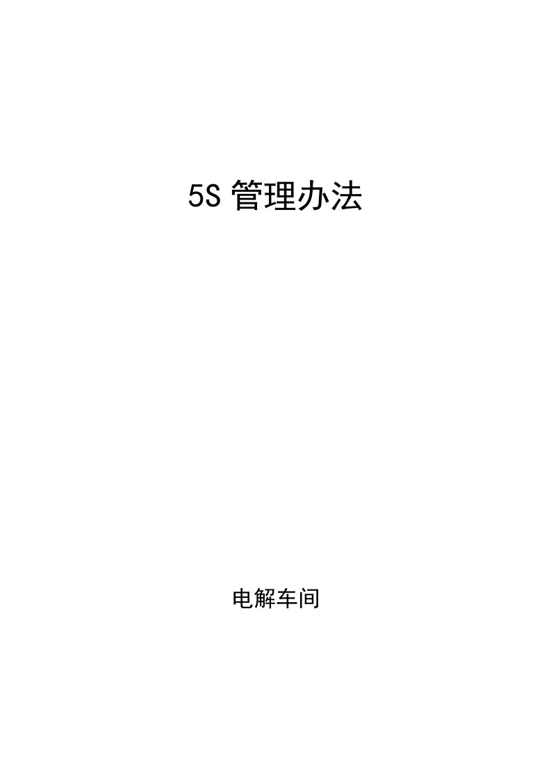 成州锌冶炼厂电解车间5S管理办法