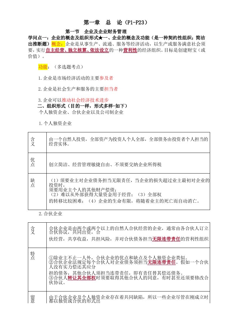 2024中级财务管理讲义第一章(徐)