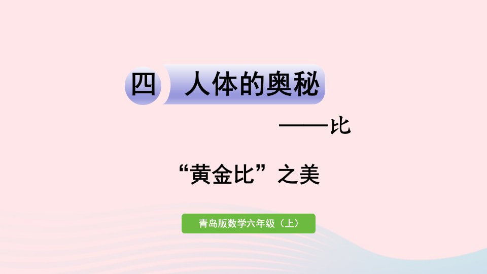 2023六年级数学上册四人体的奥秘__比黄金比之美课件青岛版六三制