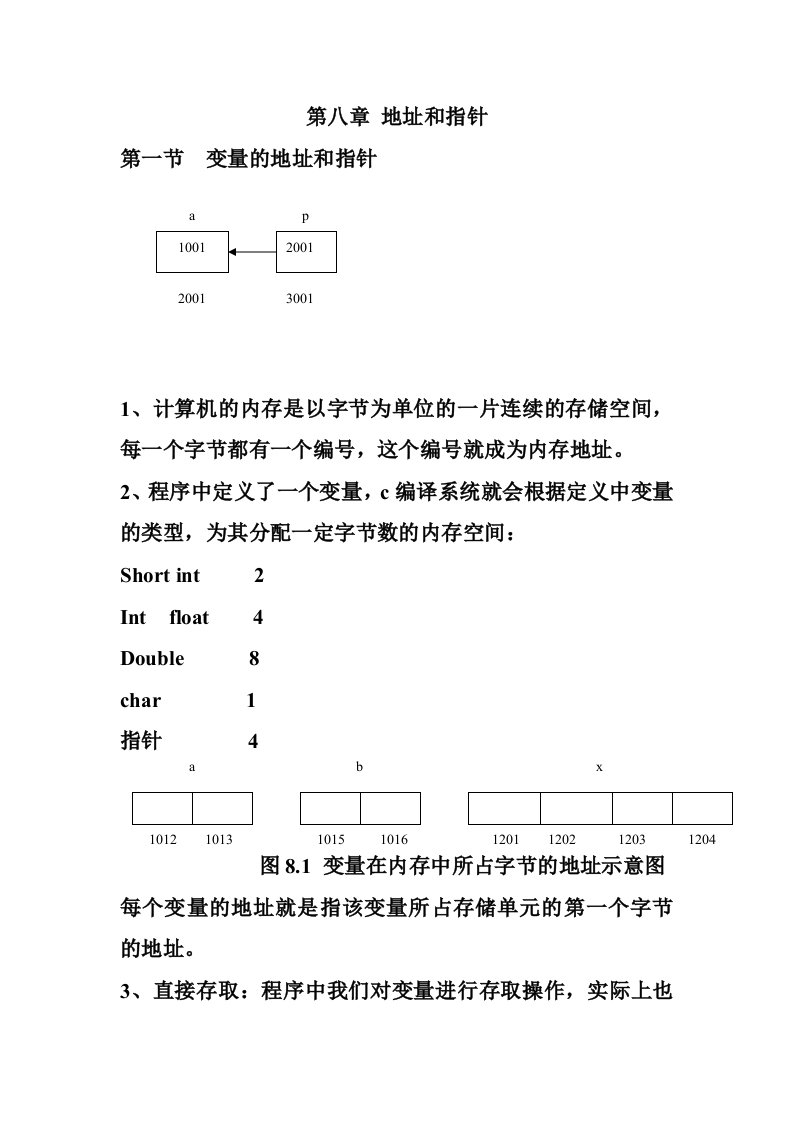 C语言第八章地址与指针