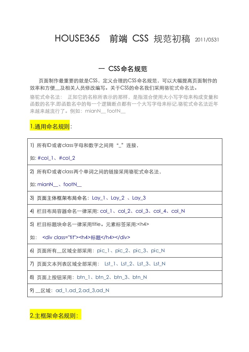 前端CSS样式规范初