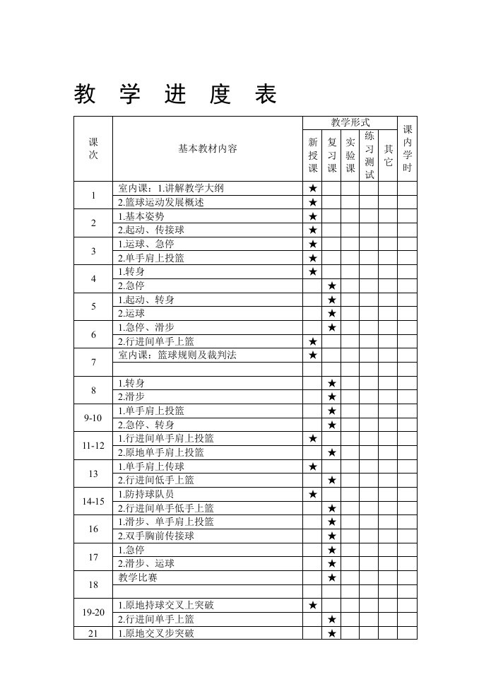 [小学]篮球社完整教案