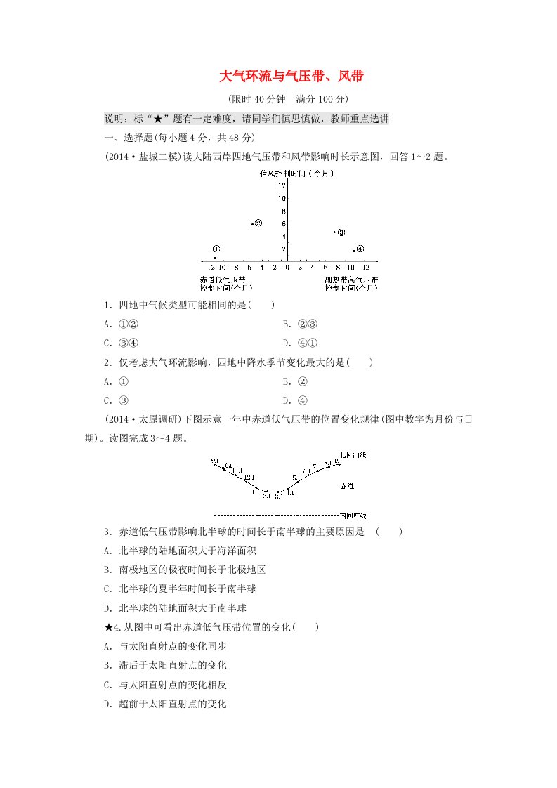 （山东专用）2015高考地理