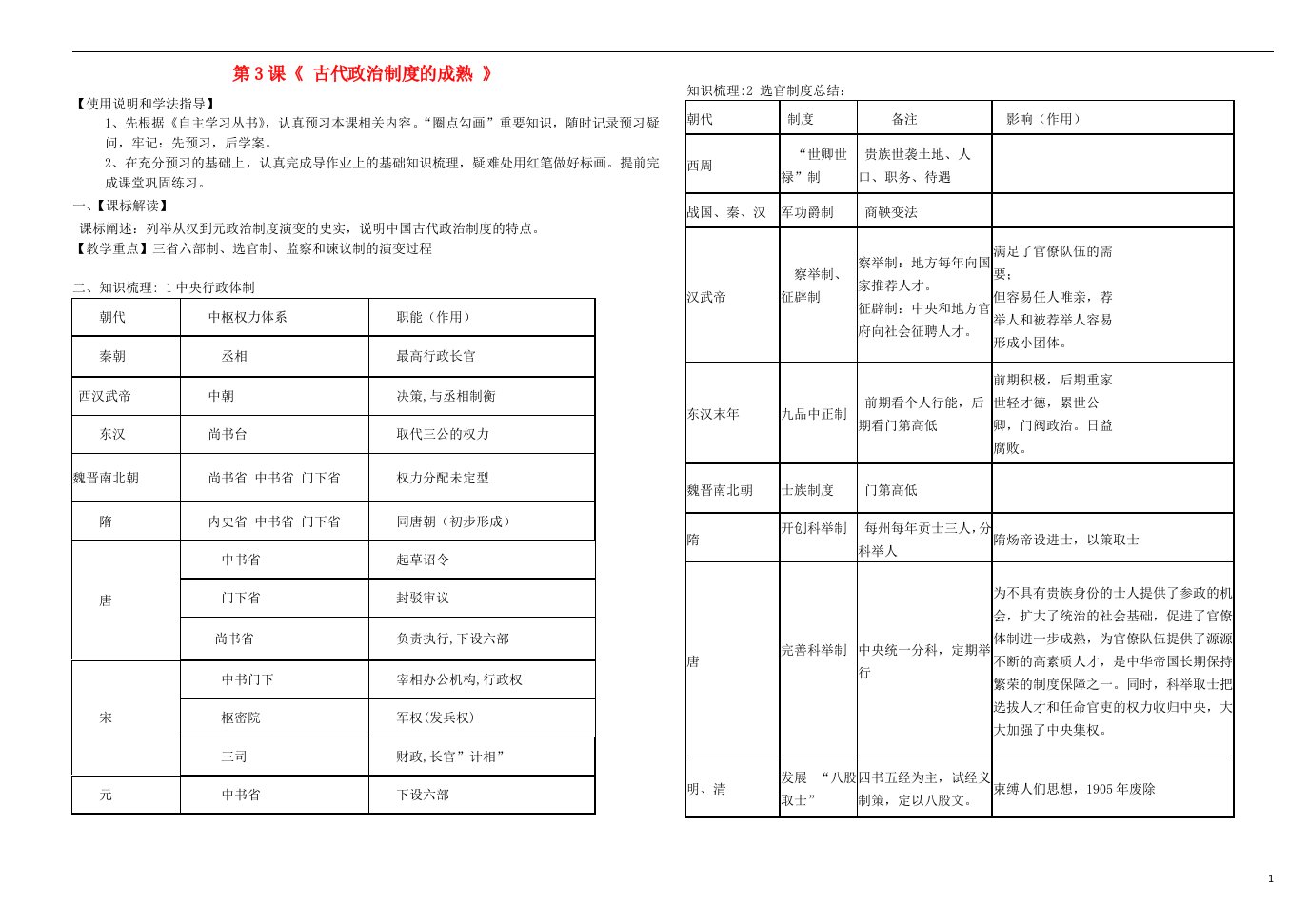 高中历史