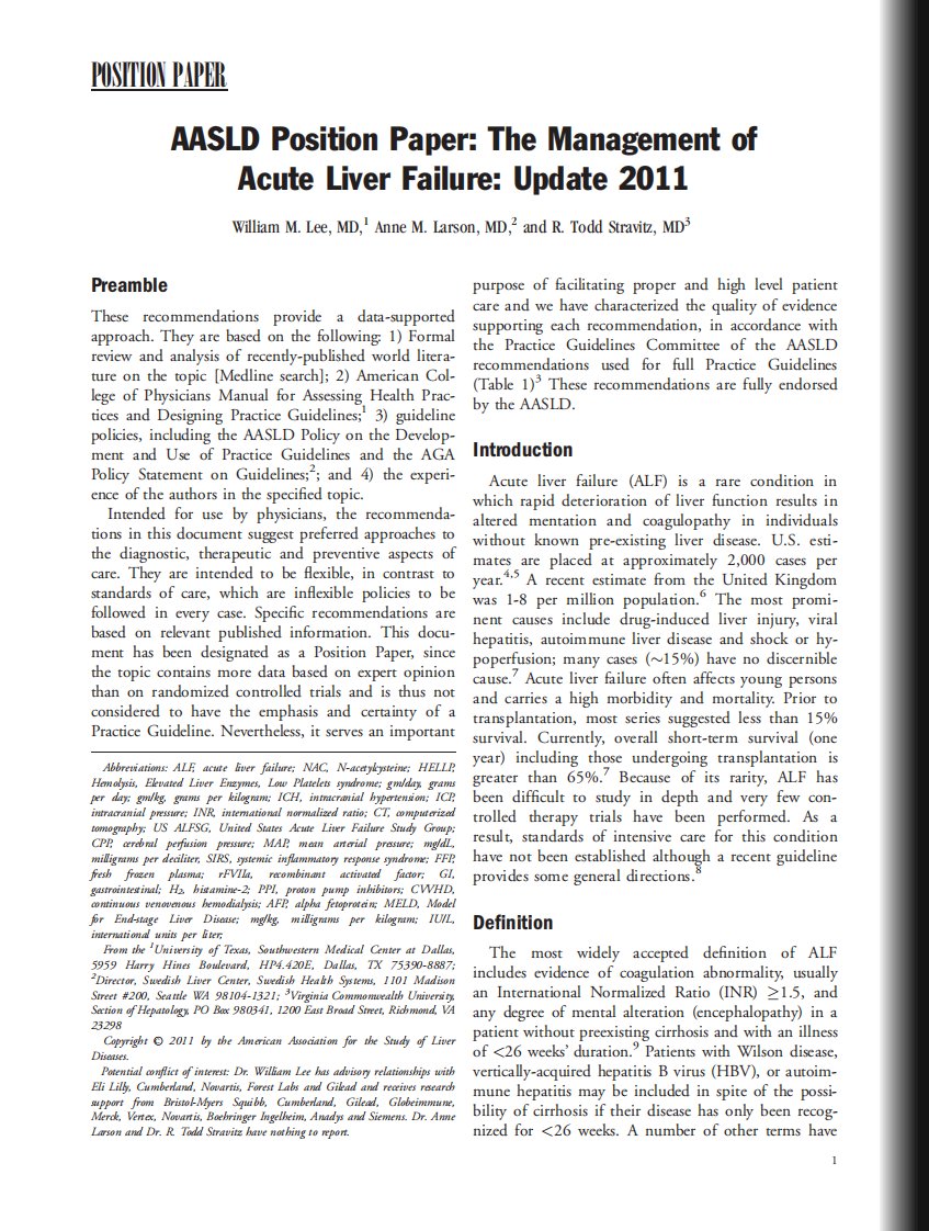 Acute_Liver_Failure_Update_2011（AASLD）