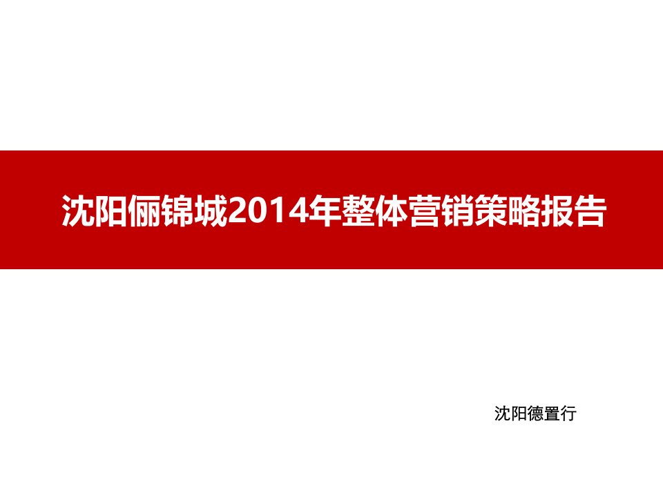 某房地产公司整体营销策略报告