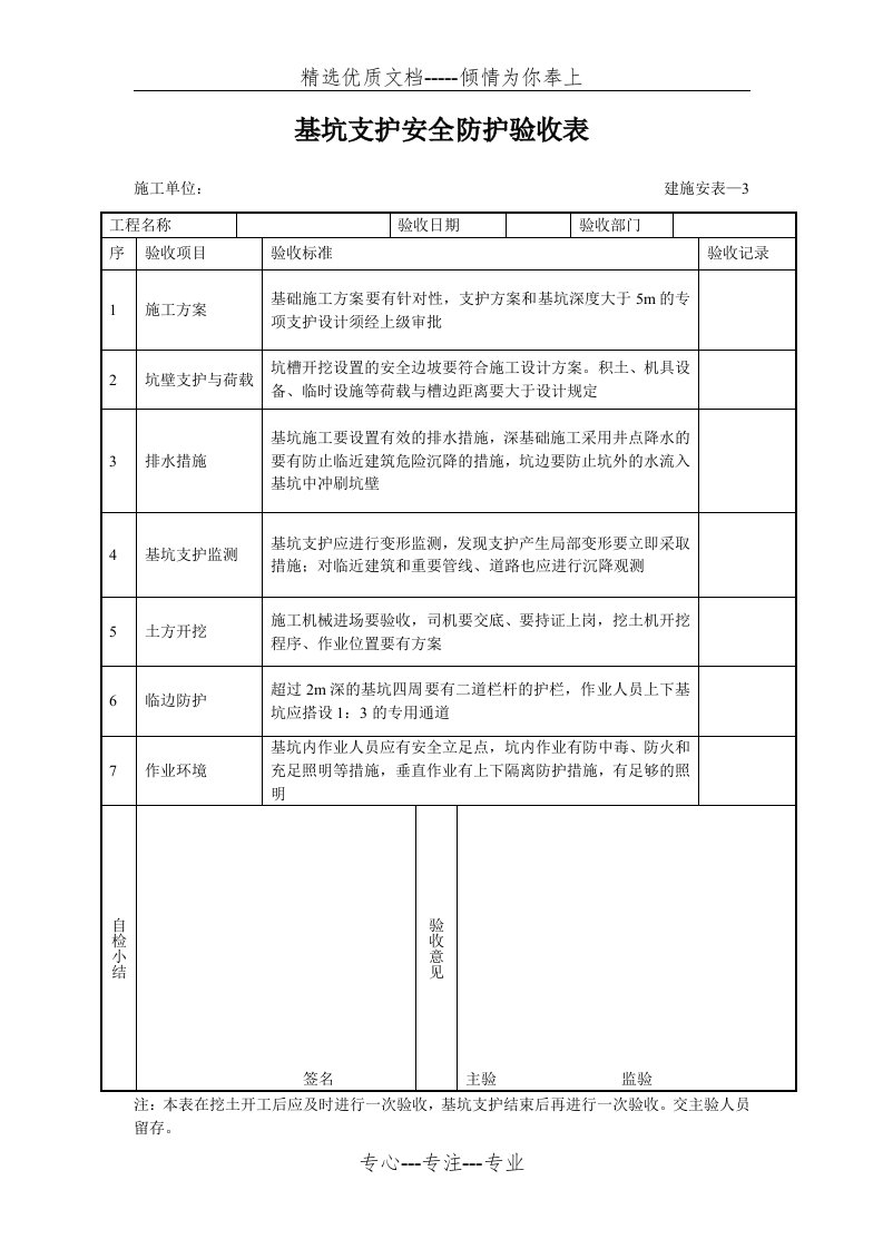 基坑支护安全防护验收表(共6页)